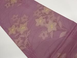 紗 桔梗模様織出し名古屋帯